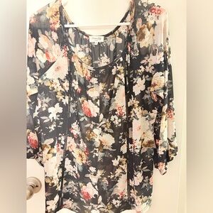 Siren Lily Orange Flowy Floral Blouse